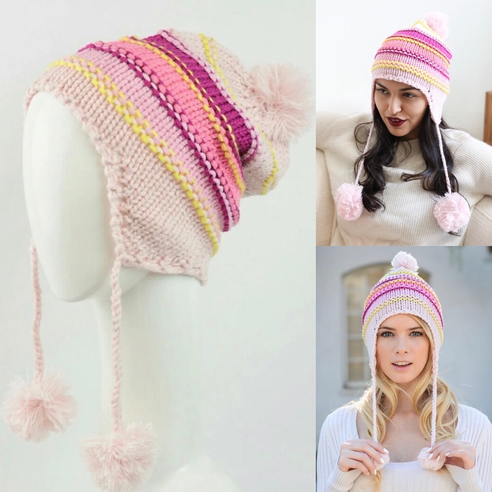 Pink Pom beanie
